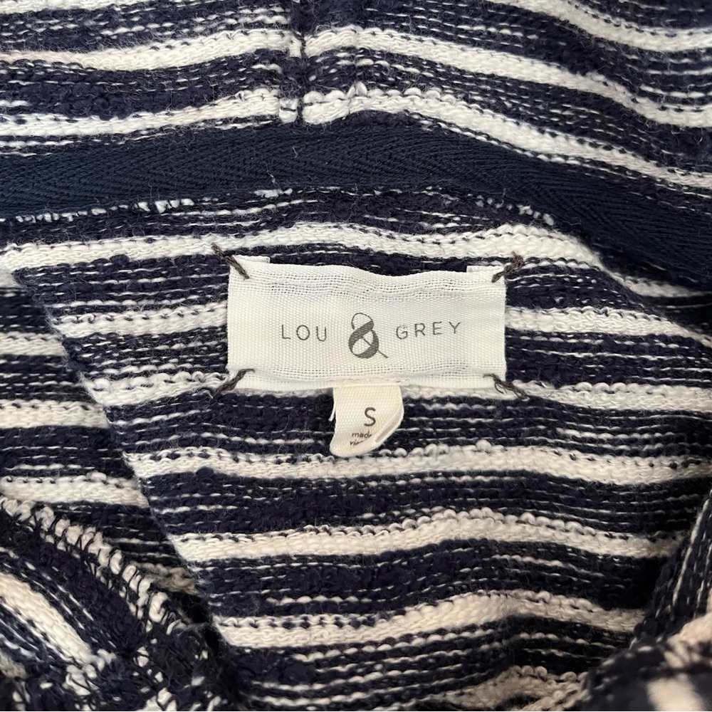 {Lou & Grey} Hooded Swimsuit Cover Up Dress in Blue & White - Womens Small - Picture 7 of 8